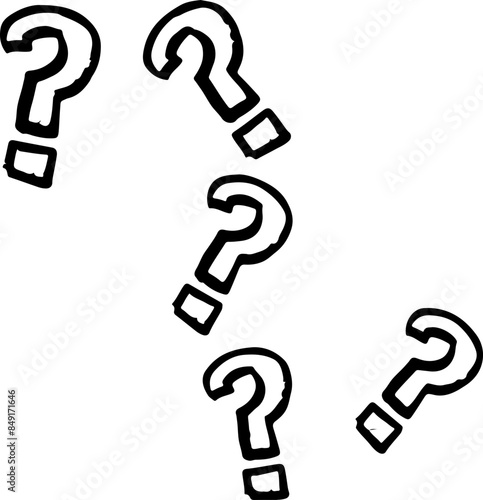 Set of Question Marks Vector Silhouettes