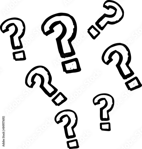 Set of Question Marks Vector Silhouettes