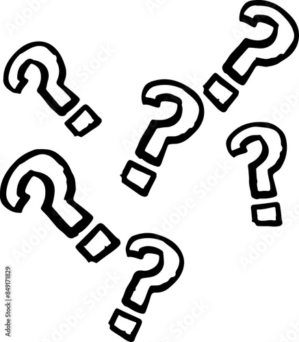 Set of Question Marks Vector Silhouettes