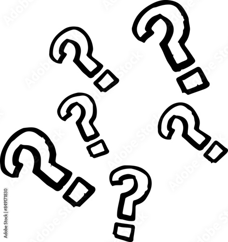 Set of Question Marks Vector Silhouettes