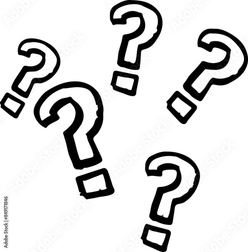 Set of Question Marks Vector Silhouettes