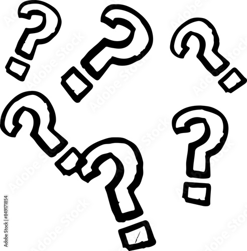 Set of Question Marks Vector Silhouettes
