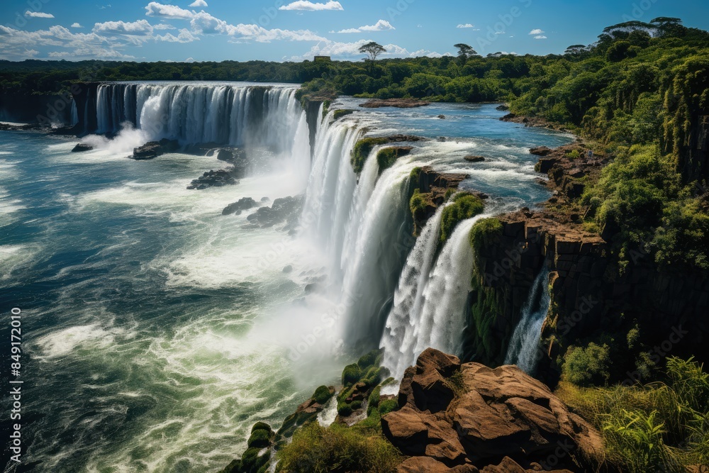 Foz do Iguaçu Falls, Trifrony Meeting., generative IA Foz do Iguaçu Falls, Trifrony Meeting., generative IA