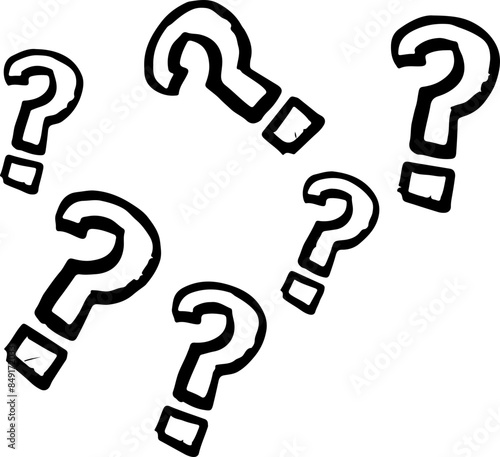 Set of Question Marks Vector Silhouettes