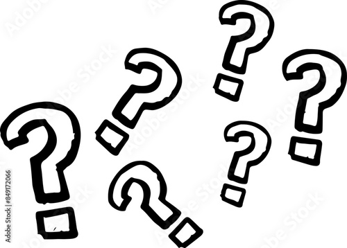 Set of Question Marks Vector Silhouettes