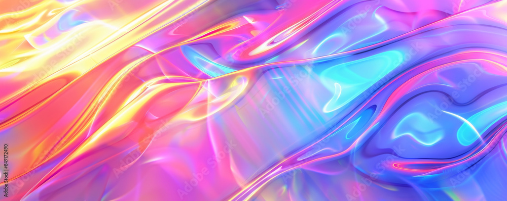 Modern holographic background with iridescent rainbow colors and smooth texture: Futuristic and eye-catching, perfect for a vibrant and contemporary design Modern holographic background with iridescent rainbow colors and smooth texture: Futuristic and eye-catching, perfect for a vibrant and contemporary design