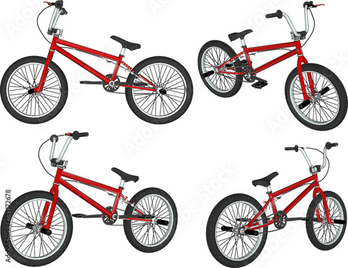 Sketch illustration vector drawing of mtb bmx bike design for stunts