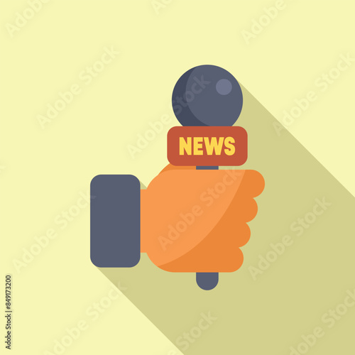 Journalist hand holding microphone for interview or reporting news