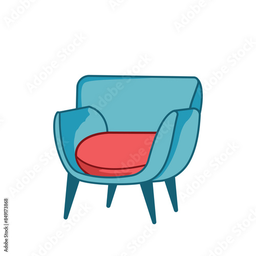 Armchair icon. Cartoon armchair icon for web design isolated on white background. relaxing chair illustration design. Illustration element design with living room theme