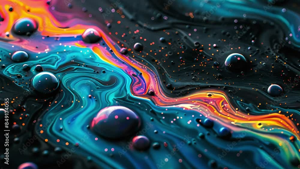 liquid bubbles colorfull and black accents background video liquid bubbles colorfull and black accents background video