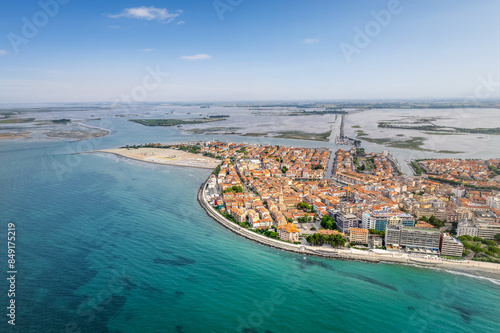 Obraz na płótnie Aerial view over Grado, Gorizia, Friaul, Italy w salonie