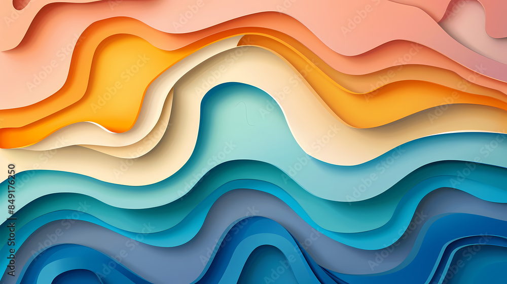 Abstract paper cut background design vector image Abstract paper cut background design vector image