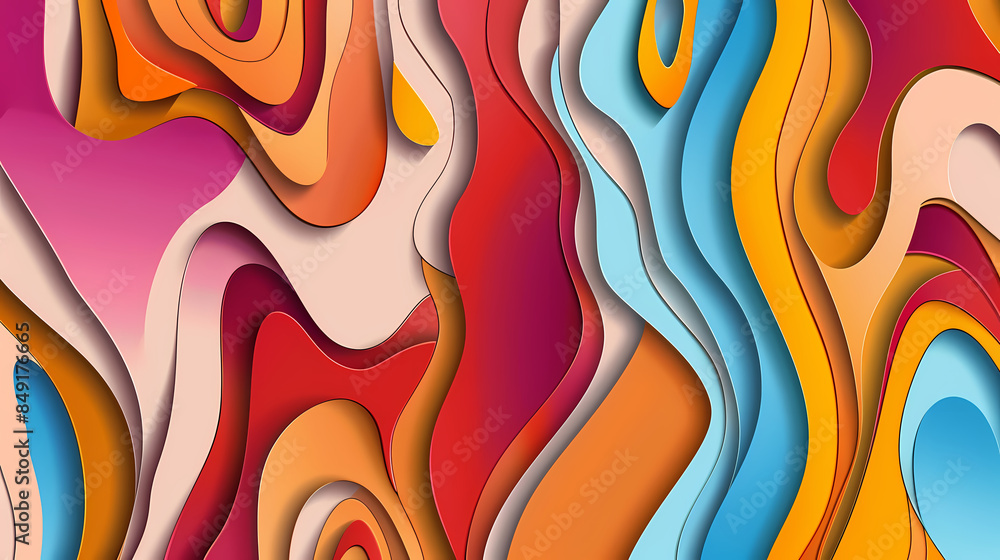 Obraz premium Abstract paper cut background design vector image