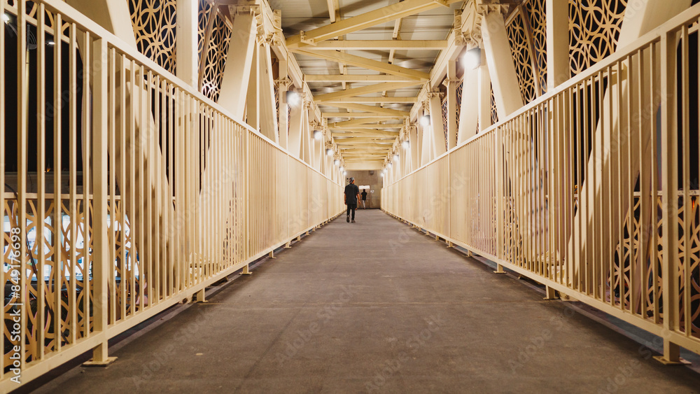 pedestrian bridge at night pedestrian bridge at night