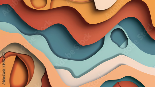 Abstract paper cut background design vector image