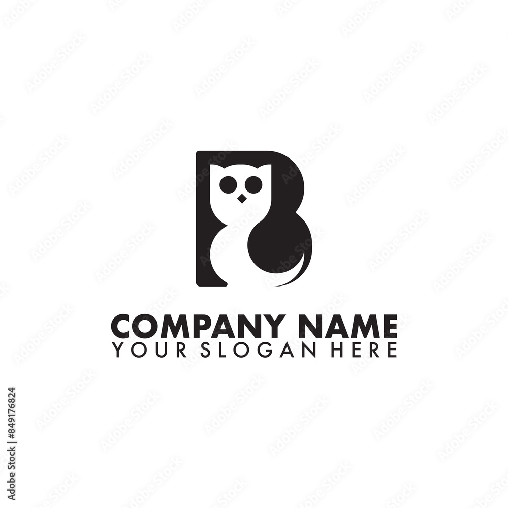 Initial letter B with owl company business logo icon. Initial letter B with owl company business logo icon.