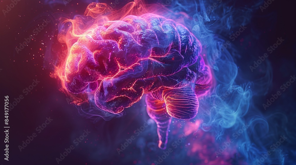 Brain in Smoke - Abstract Concept. Brain in Smoke - Abstract Concept.