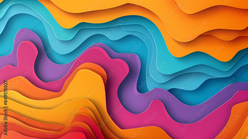 Abstract paper cut background design vector image