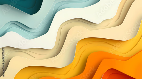 Abstract paper cut background design vector image