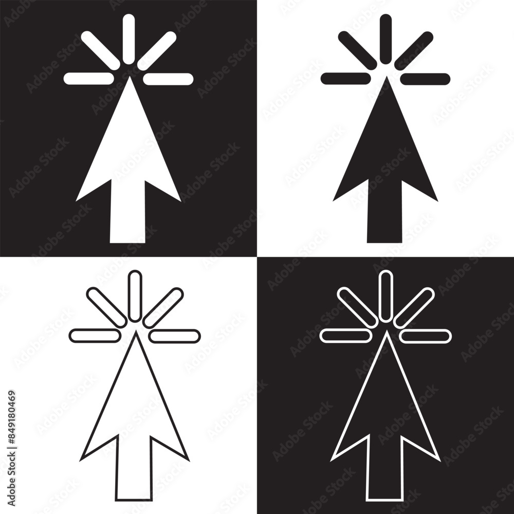 Cursor icon set. mouse click arrow vector symbol. computer pointer sign ...