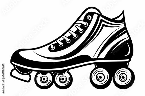 Rollerskate Shoes Hand Drawing,shoe, shoes, sport, footwear, fashion, vector, sneakers, illustration, skate, boots, ice, boot, 