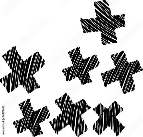 plus signs pattern vector silhouettes