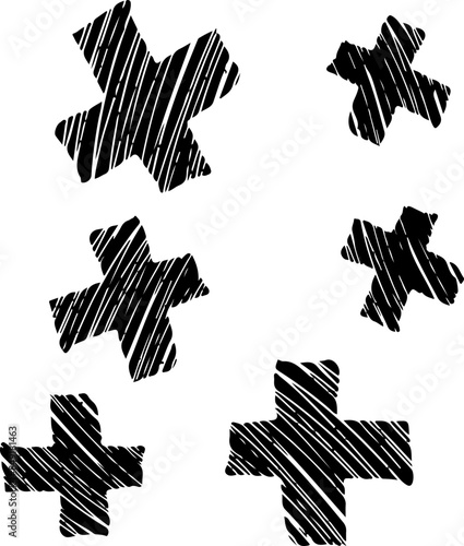 plus signs pattern vector silhouettes