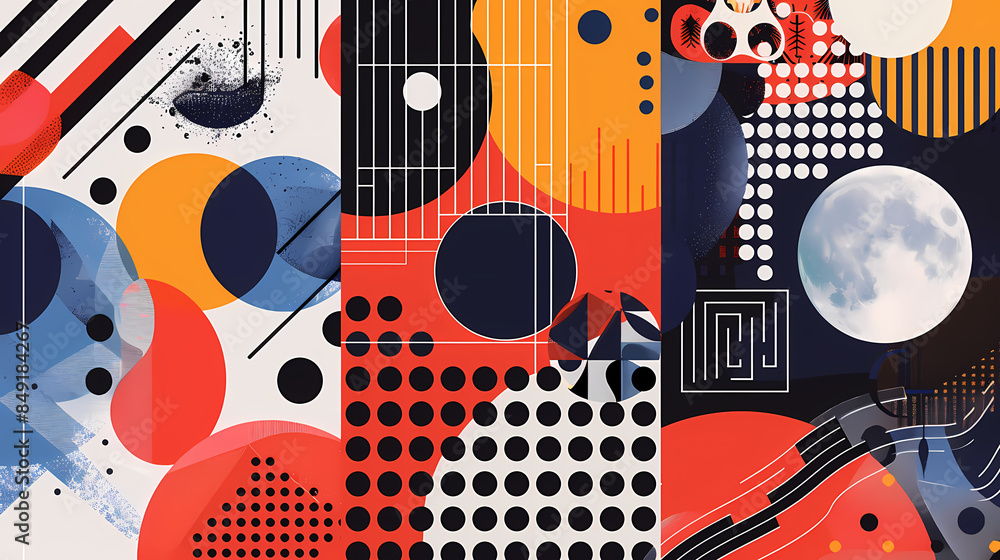 Set Of Swiss Design Inspired Background Vector Illustration. Cool Geometric Abstract Modernist Placard. Set Of Swiss Design Inspired Background Vector Illustration. Cool Geometric Abstract Modernist Placard.