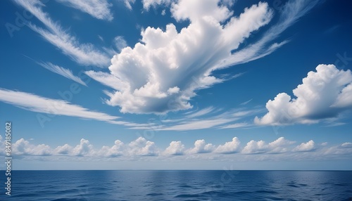 blue sky with clouds. Clear blue water, with the sky and clouds visible above the water's surface. Blue sky, Night sky, Sky photos, Sky images, Cloudy sky, Clear sky, Sky at night, Sky color, Sunset © McPerry