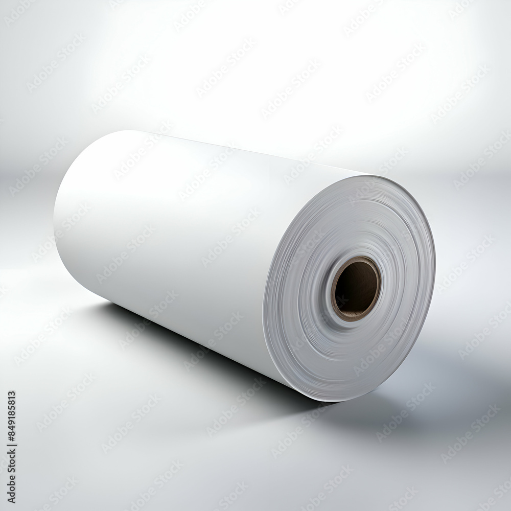 roll of white paper on a white background. 3d rendering. roll of white paper on a white background. 3d rendering.
