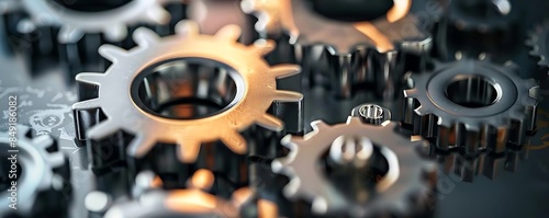 business process reengineering gears on a blurry background