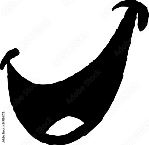 Laughing mouth vector silhouette