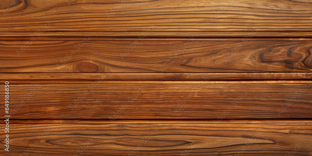 Obraz premium Smooth teak wood background with golden brown hue: Warm and inviting, great for classic or luxury designs, the teak wood and golden brown hue create a cozy and elegant setting