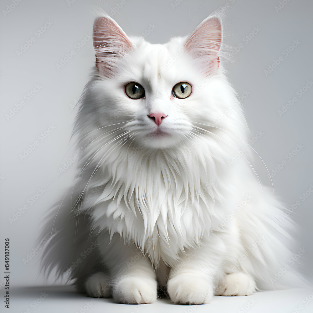 Beautiful white persian cat with blue eyes. Studio shot. Beautiful white persian cat with blue eyes. Studio shot.
