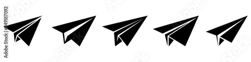 Paper airplane icons set. Paper airplane logo design in flat design. Vector illustration.