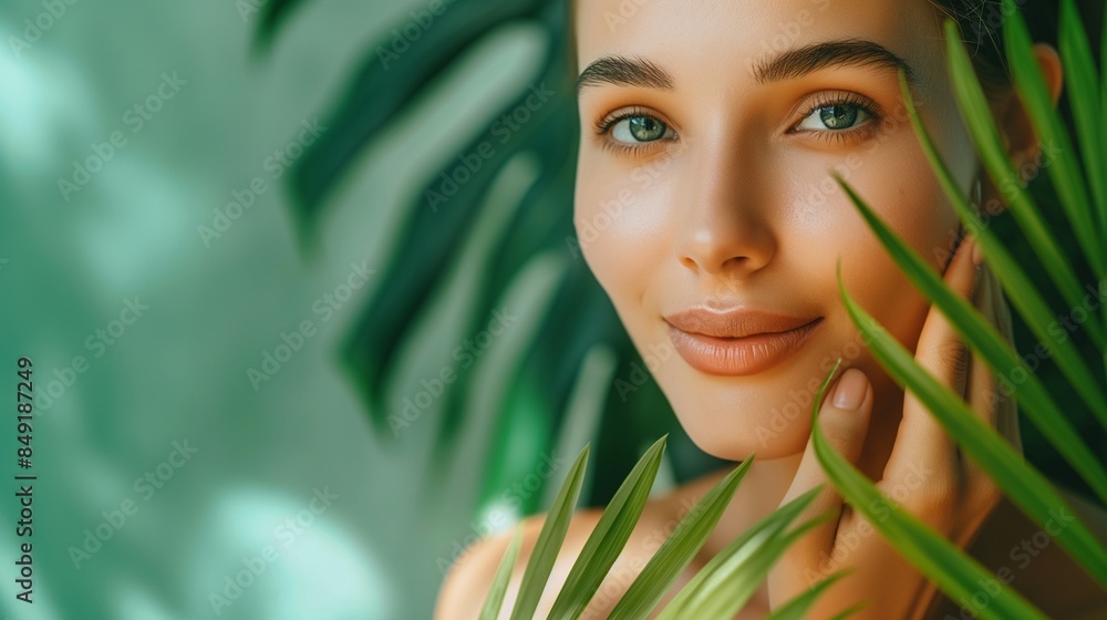 skincare, cosmetics, woman, beautiful face, healthy skin, portrait, happy, girl, model, natural, glow, beauty, high-quality, crop, photo, copy space skincare, cosmetics, woman, beautiful face, healthy skin, portrait, happy, girl, model, natural, glow, beauty, high-quality, crop, photo, copy space