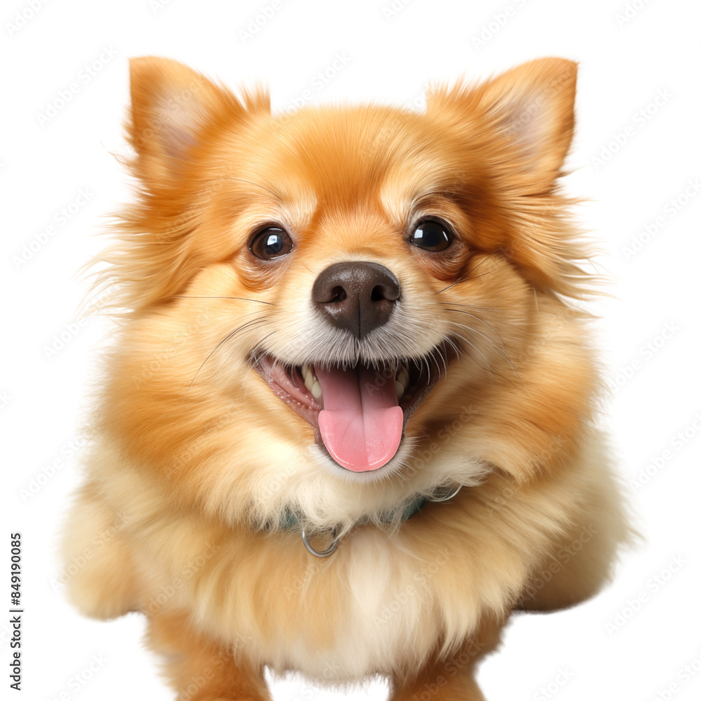 Cute Smile of Small Aussiepom isolated on a transparent background, png file, cut off Cute Smile of Small Aussiepom isolated on a transparent background, png file, cut off