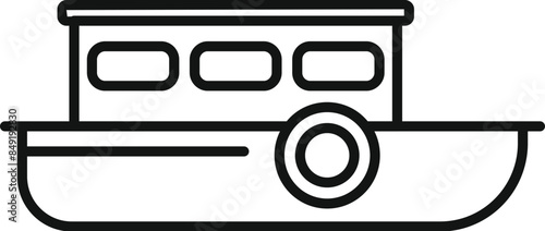 Simple outline icon of a passenger ship sailing on water, perfect for travel and tourism related designs
