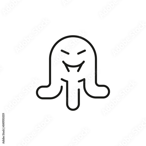 Evil ghost icon. Simple evil ghost icon for social media, app, and web design. Vector illustration..