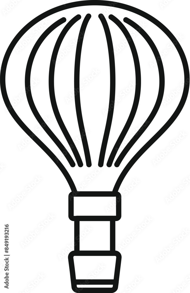 Minimalist line drawing of a hot air balloon for travel and adventure concepts Minimalist line drawing of a hot air balloon for travel and adventure concepts