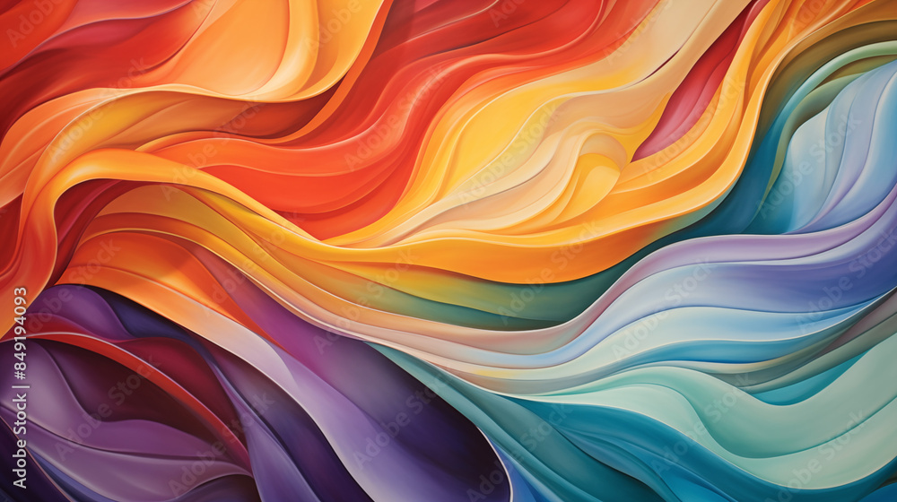 Obraz premium Vibrant Flowing Abstract Design with Dynamic Colors