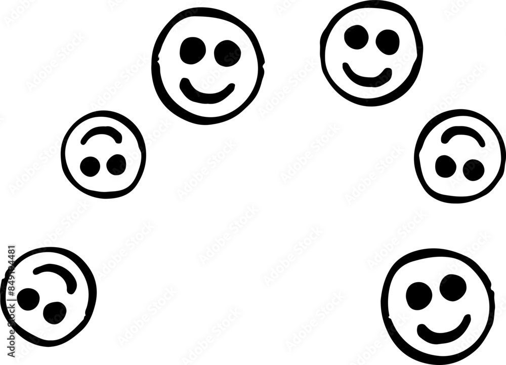 Obraz premium Smiling Emojis Decor. Smileys. Emoticons Pattern