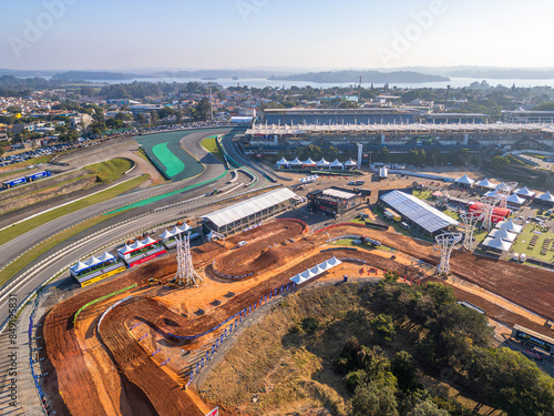 Aerial view of the Interlagos racetrack and Cidade Dutra. São Paulo in 2024.