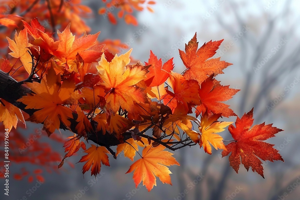 Season of beautiful autumn leaves. generative ai. Season of beautiful autumn leaves. generative ai.
