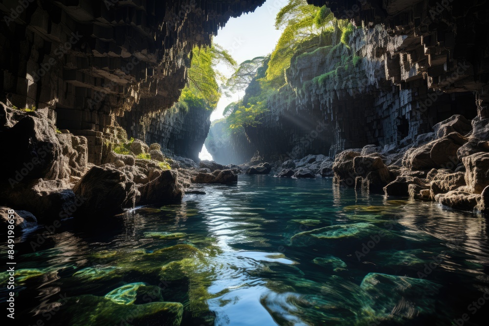 Cave of Zeus, Crete Crastitis, Stalagmites, Ancient Altar., generative IA Cave of Zeus, Crete Crastitis, Stalagmites, Ancient Altar., generative IA