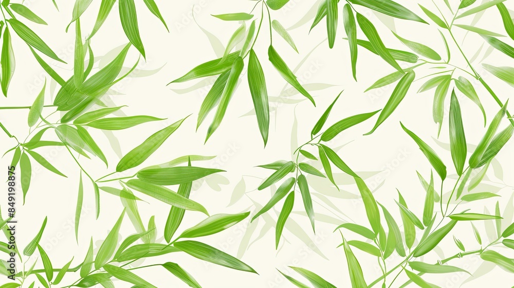 Fototapeta premium Zen-like bamboo leaves pattern for tranquility