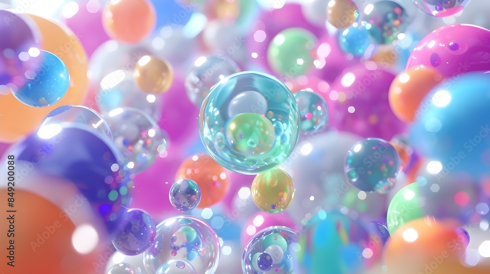 Enchanting Iridescent Spheres in Vibrant Liquid Kaleidoscope Enchanting Iridescent Spheres in Vibrant Liquid Kaleidoscope
