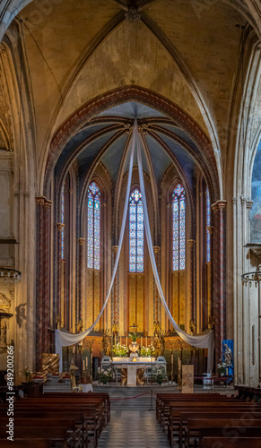 Aix-En-Provence, France - 04 20 2023: View inside Saint Sauveur Cathedral Parish. photo