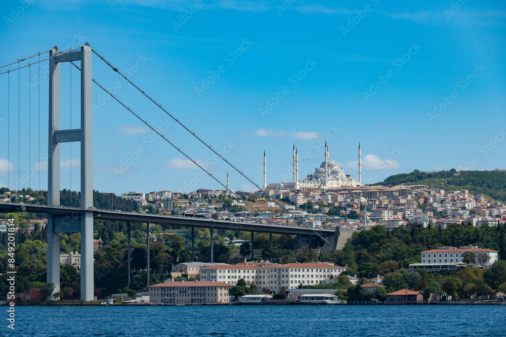 Huge mosque in Istanbul behind anatolian neighborhood Huge mosque in Istanbul behind anatolian neighborhood