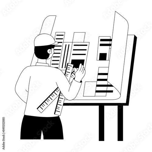Get this glyph illustration of architect 
